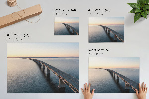 Modern wall art poster depicting a sea bridge
