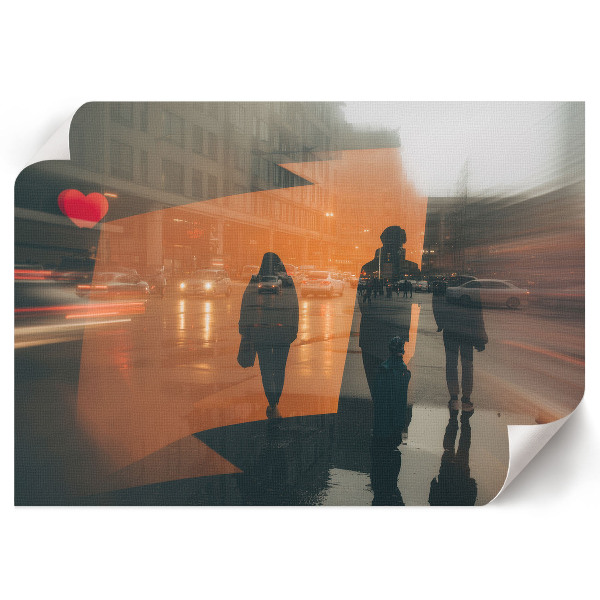 Canvas poster showing urban traffic scene