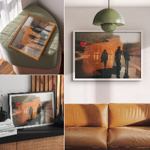 Canvas poster showing urban traffic scene