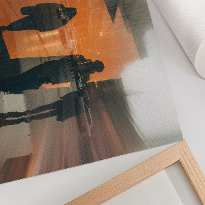 Canvas poster showing urban traffic scene