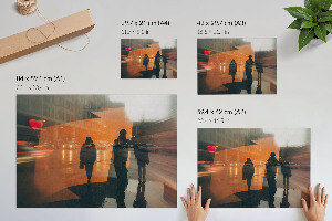 Canvas poster showing urban traffic scene