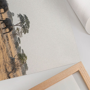Modern wall art poster featuring the African savannah