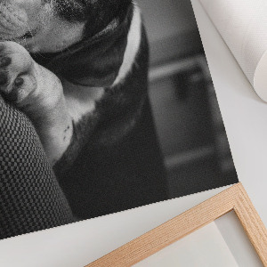 Canvas poster featuring a sleeping dog