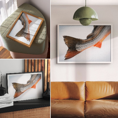 Modern wall art poster with a fish tail motif
