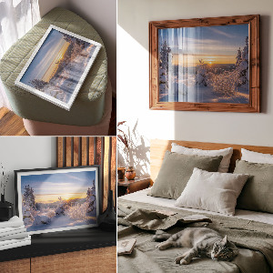 Premium wall art featuring a winter sunrise