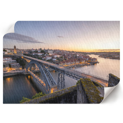Modern wall art poster featuring a city bridge