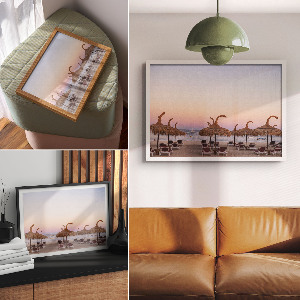 Premium wall art depicting a beach relaxation scene