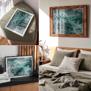 Canvas poster depicting ocean waves