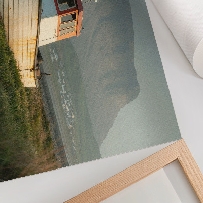 Canvas poster showing a boat on the shore