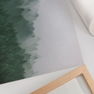 Wall poster featuring a foggy forest scene