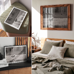 Modern wall art poster with a forest scene