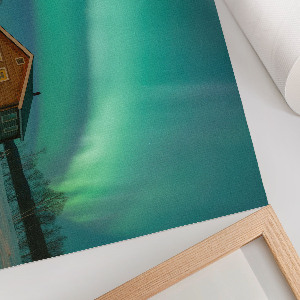 Premium wall art featuring a winter aurora scene
