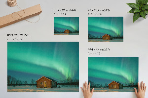 Premium wall art featuring a winter aurora scene