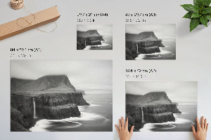 Canvas poster with a waterfall nature scene