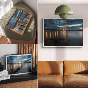 Modern wall art poster Night Bridge