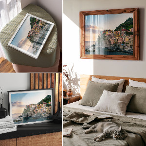Modern wall art poster featuring an Italian landscape