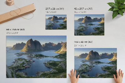 Wall poster with a mountain landscape