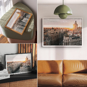 Modern wall art poster featuring a sunset