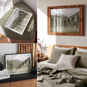Wall poster showing a bridge surrounded by greenery