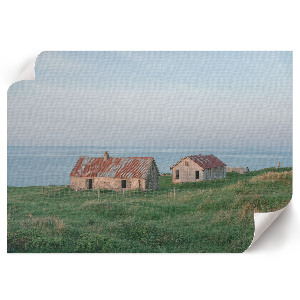 Modern wall art poster depicting seaside tranquility