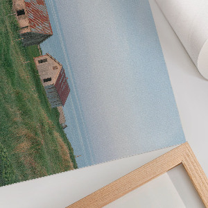 Modern wall art poster depicting seaside tranquility
