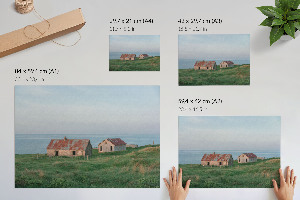 Modern wall art poster depicting seaside tranquility