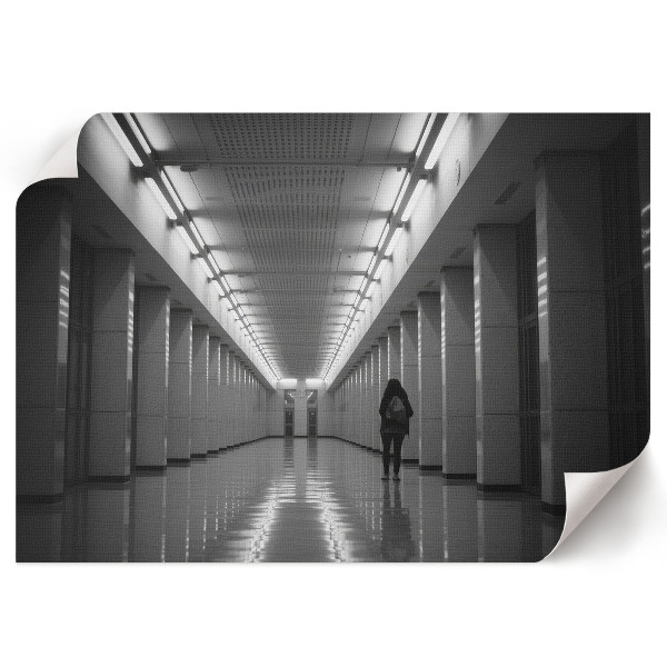 Canvas poster with a minimalist corridor design