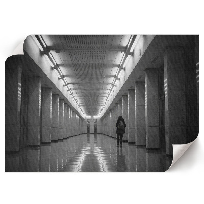 Canvas poster with a minimalist corridor design