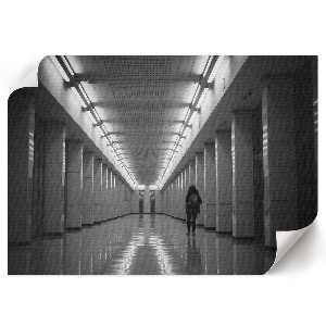 Canvas poster with a minimalist corridor design