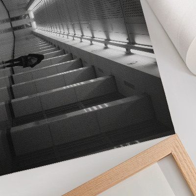 Canvas poster with a minimalist corridor design