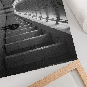 Canvas poster with a minimalist corridor design