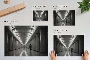 Canvas poster with a minimalist corridor design