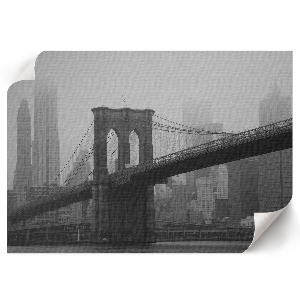 Modern wall art poster featuring a city panorama