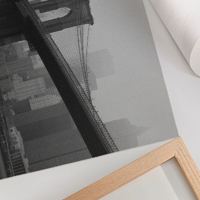 Modern wall art poster featuring a city panorama