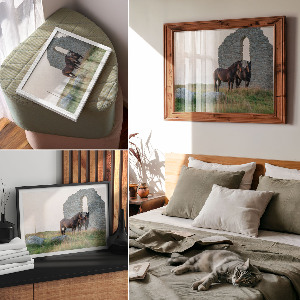 Premium wall art Horses and nature