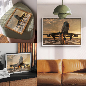 Modern wall art poster The Dog and the Plane