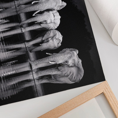 Premium wall art featuring elephants at dusk