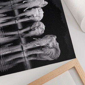 Premium wall art featuring elephants at dusk