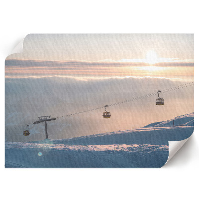 Canvas poster featuring a mountain morning scene