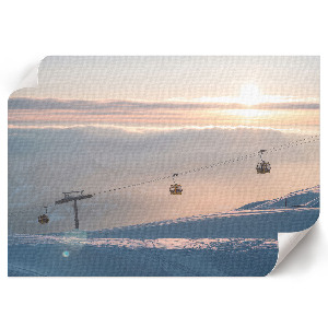 Canvas poster featuring a mountain morning scene