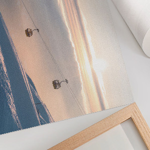 Canvas poster featuring a mountain morning scene