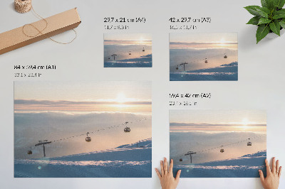 Canvas poster featuring a mountain morning scene