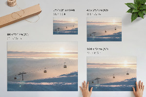 Canvas poster featuring a mountain morning scene