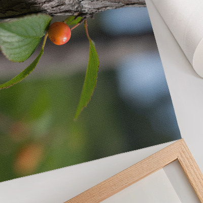 Modern wall art poster depicting fruit on a branch