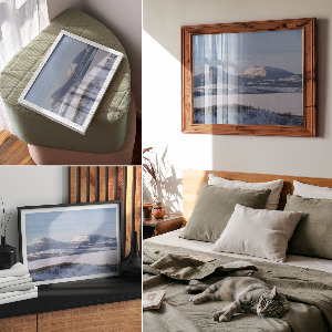Wall poster depicting winter mountains