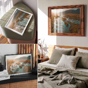 Modern wall art poster featuring a sunset