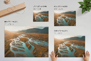 Modern wall art poster featuring a sunset