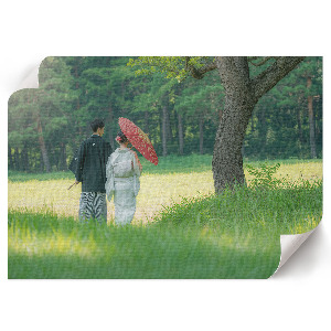 Premium wall art depicting a Japanese couple