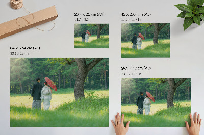 Premium wall art depicting a Japanese couple