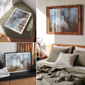 Modern wall art poster depicting a winter landscape